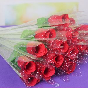 Simulated silk flower single branch Valentine's Day gift with packaging rose single branch rose