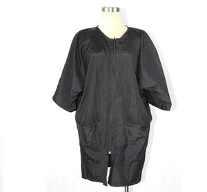 夏の半袖Sauna Spa着物は、男性と女性用の2つの大きなポケットサロンヘアガウンジッパーバスローブでラップ5734831