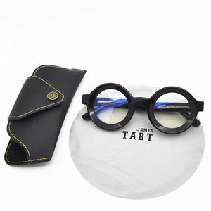James Tart 244 Optyczne okulary dla unisex retro w stylu retro przeciwblaskie płyta obiektywu okrągłe pełną ramkę z pudełkiem282x