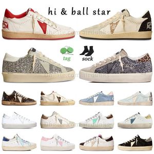 Neue Marke Freizeitschuhe Damen Hi Ball Star Dirty Shoe Luxus Pailletten Gold Splitter Schwarz und Weiß Do-old Designer Herren Loafer Sneakers Dupe Plate-forme Baskets Trainer