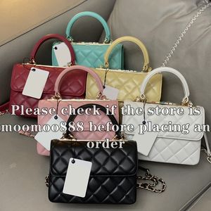 12A brandneue Spiegelqualität Designer Mini Flap Bag Damen Lammfell Qulited Handle Bag Luxurys echtes Lederhandtaschen grüne Geldbörse Umhängetasche Schulterkette Box Bag