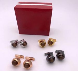 Manschettsmycken Brown Crystal Luxury Cufflink For Wedding Gift Shirt Sleeve Buttons Franska berömda manschettknappar MEN3859931