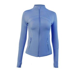 Lu Yogas Jacket Women Yoga Outfits Definiera träningskåp Fiess Jackor Sport Snabbt Dry ActiveWear Top Solid Zip Up Sweatshirt Topsweater Cheap Loe 24