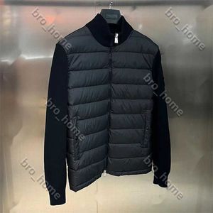 Jaqueta Monclair masculina nova jaqueta puffer colete outono inverno jaquetas puffer de penas para homens cor sólida patchwork acolchoado manga comprida cardigã gola para baixo casaco HBAL