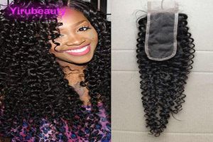 Малайзийские девственные волосы 10A 2X6 Кружевная застежка Кудрявые афро человеческие волосы 2 на 6 Закрытие средней части8484140