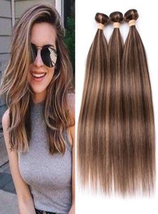 4 Dark Brown Highlight Mix with 27 Honey Blonde Human Hair Weave Bundles 3Pcs Piano Mixed Color Brazilian Human Hair Weft Extens8259750