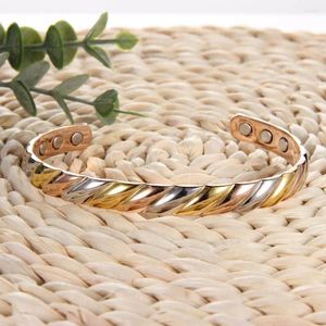 Bangle Women's Pure Miedzi Miedź Bransoletka Magnetyczna Efektywna 3500 Gauss Therapy Bracelets Regulowany prezent biżuterii w mankiecie