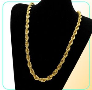 Goldene Seilkette für Männer, modische Hip-Hop-Halskette, Schmuck, 76,2 cm dicke Gliederketten9249945