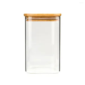 Storage Bottles Cereal Container With Wooden Lids Glass Large Capacity Airtight Dry Jars For Flour Sugar Coffee Bean