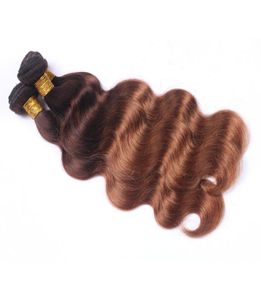 Peruansk mänskligt hår 3 buntar 430 Ombre Virgin Hair Extensions Body Wave Double Wefts T4 30 Hårprodukter 3 stycken3584217