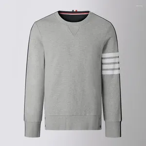 Erkek Hoodies Sweatshirt Bahar Sonbahar Pamuk Klasik Klasik 4-Bar Stripe Crewneck Sakiller Sıradan Spor Sokak Giyim Mens Tops