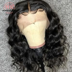 شعر مستعار Honrin Hair Lace Front Wig Deep Brazilian Virgin Hair Hairs Precked Hairline Short Pravy 150 ٪ كثافة