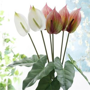 Flores decorativas Artificial Planta Ornamental Marrom Anthurium Impatiens Wallerana Falso Bonsai Home Office Decorar