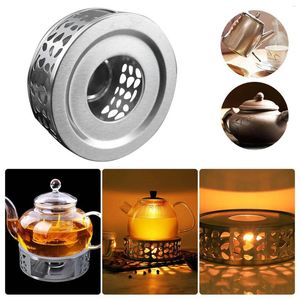 Candle Holders Stainless Steel Tea Teapot Stand Heater Round Base Coffee Milk Holder Minimalism Style Smokeless Stove