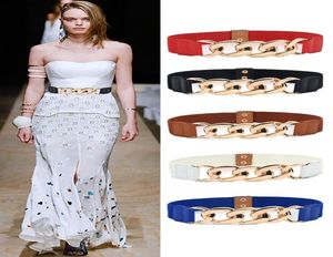 Belts Gold Chain Belt Elastic Silver Metal Waist For Women Ceiture Femme Stretch Cummerbunds Ladies Coat Waistband8142040