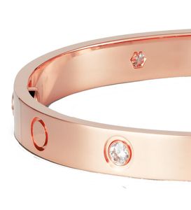 Love bangle pulseira com chave de fenda grande para homens rosa ouro platina designers jóias mens bangles 4 diamantes 61mm pulseiras p3773322