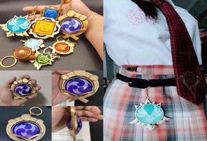 9cmゲームGenshin Impact Vision Lnazuma Wendi Xiao Key Cosplay Cosplay Cosplay luminous 7 Elems of Original God ToyキーリングH112431057