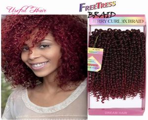 presentes sintético trança de cabelo 3pcslot crochê tranças de cabelo pré looped savana jerry encaracolado tecer extensões de cabelo Ombre brasileiro jum3396868