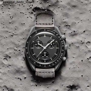 изделия из стали Moonswatch Quarz Chronograph Мужские женские часы Mission To Mercury Nylon Luxury Watch James Montre de luxe Limited Edition mast LJ9S