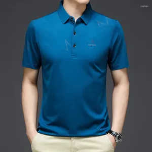 Polo da uomo Polo estiva Moda britannica Bavero urbano Semplice T-shirt a maniche corte Marchio bello