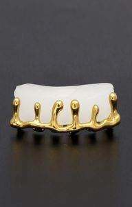 Denti placcati in oro Grillz Vulcanic Lava Drip Grills Gioielli hip-hop da uomo di alta qualità1032898