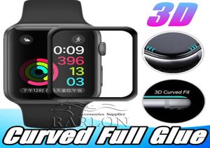 3D Full Covered Tempered Glass Film Screen Protector 9H Schutzhülle mit Vollkleber für Apple Watch iwatch 42mm 38mm 40mm 44mm1092344