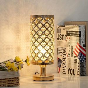 Lampor 2020 Hot Style Crystal Table Lamp Golden Crystal Desk Lamps Enkel vardagsrum sovrummet nattljus