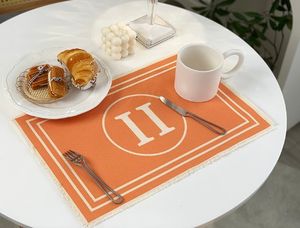 Topp bomull och linne placemat vattentät engångskaffel kopp mattkänsla Tablett köksmatta TEABLE SET 29X43CM