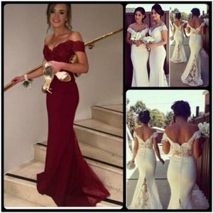 Elegant Wine Red Evening Dresses Charming Cap Sleeve Mermaid Women Formal Dresses 2020 Long Bridesmaid Dresses Custom Made8709030