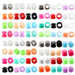 Bracelet 24pcs/lot Silicone Ear Plugs and Tunnels Ear Gauge Plug Ear Tunnel Earrings Lobe Ear Stretcher Expanders Body Jewelry Piercings