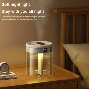 Humidifiers Newest 2L Double Nozzle Air Humidifier With LCD Humidity Display Large Capacity Aroma Essential Oil Diffuser For Home