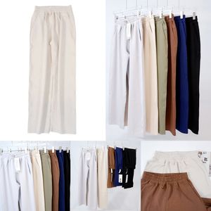 Frauendesignerin Lu Pant hochwertige Frühlings- und Herbst -Taille Wide -Bein Hosen lässige losen Yoga -Jogginghose mit Taschen Lululemen Womens Outware