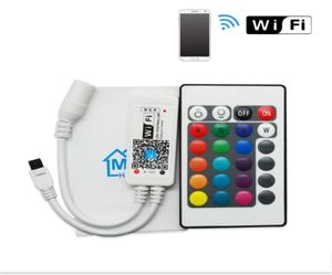 Светодиодный мини-контроллер WIFI RGB Контроллер RGBW с 24-клавишным пультом дистанционного управления IOSAndroid для мобильного телефона с беспроводной связью для светодиодной ленты RGB RGBW DC512V2052288