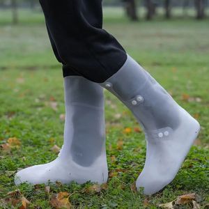 Wysokie odwiedzające Obyżaki Wysoka rurka Galoshes Waterproof buty pokrywa odporne na poślizg buty przeciwdeszczowe Obrotowe pokrowce na buty 240102