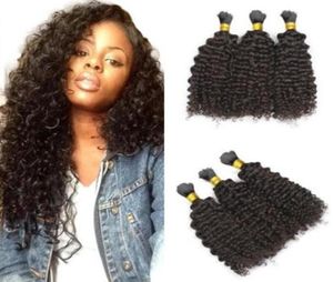 Mongolian Kinky Curly Hair Bulk For Braiding Natural Black Bulks Human Hair7209019