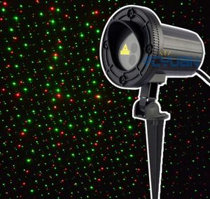 Luci laser natalizie per esterni Proiettore luminoso rosso verde impermeabile statico Firefly Holiday Garden law 110v proiettore di luce elfo1424966