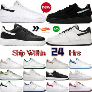 Mens 1 low running shoes 07 White Black Pebbled Leather Essential Beige Chlorophyll Gold Pine Green Viotech Light Bordeaux Orange womens designer sneakers trainers