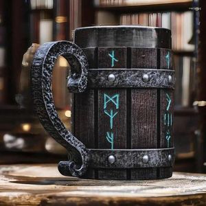 Tazze Boccale da birra dal design a botte vichinga Tazza da bere a doppia parete Stein con rivestimento in acciaio inossidabile di grande capacità Accessori per caffè