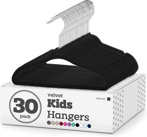 Partihandel barn sammethängare för garderob non slip childrens hängare för skjortor byxor klänningar w/ svivel krok - hållbara barn kläder hängare