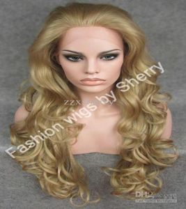 26quot Long 1686 Mix Gray Blonde Heavy Density Heat Safe Front Lace Syntetic Hair Wig58920726539319