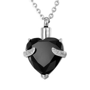 Lily Urn Necklaces Diamond Cremation Jewelry Heart Memorial Keepsake Ashes Holder Pendant with gift bag Five Colors169O