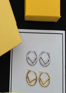 Gold Designer Ohrringe für Frau Luxus Designer Schmuck Buchstabe Silber Ohrstecker Damen F Hoop Ohrring Damen Orecchino Boucles D7542037