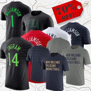 Män kvinnor märke fans basket tröjor 1 zion Williamson 3 McCollum 14 Brandon Ingrams toppar TEES Vuxen Lady Sport Kortärmad T-shirt American Street Casual Clothes