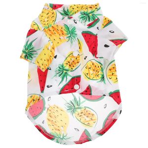 Vestuário para cães roupas para animais de estimação camisa de verão roupas confortáveis havaí vestido meninas camisas à prova de sol dreses casaco respirável pele-amigável
