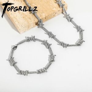 Topgrillz Kolor Retention Zestaw biżuterii Wodoodporne 10 mm Zatoczona długość wzoru Xknot Naszyjnik Bransoleta Hip Hop punk