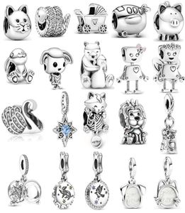 S925 Sterling Silber Bead Charms Perlen Niedlicher Roboter DIY Mode Damen Schmuck Geschenk Original Fit Luxus Armband Damen Klassischer Kinderwagen Anhänger6600814