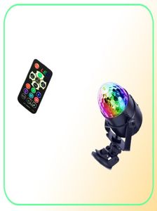 Rotary Disco Ball LED Party Lights 5V USB laddning Ljudaktiverad strobe Light Christmas LED DJ Staging Effect för bil D2001626