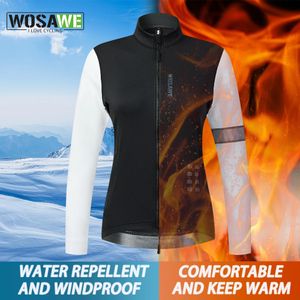 Wosawe Winter Cycling Jacket Women Fleece الحرارية العاكسة للدراجة المقاومة للرياح معطف الرياح معطف الرياح 240102