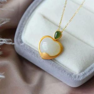 ロケットLanzyo 925 Sterling Silver Natuarl White Jasper Fine Fine Jewelry Send Necklace Pendant Women Bridaljcz172201aghb1266M