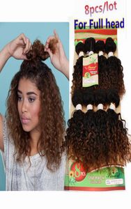 Mänskliga hårförlängningar 12 tum djupt våg brasilianska hårförlängningar 250 g kinky curly 8bundles svart brasiliansk burgogne färgväv bu2531715
